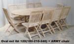 Oval ext tbl 120(180-210-240) + ARMY Chair 